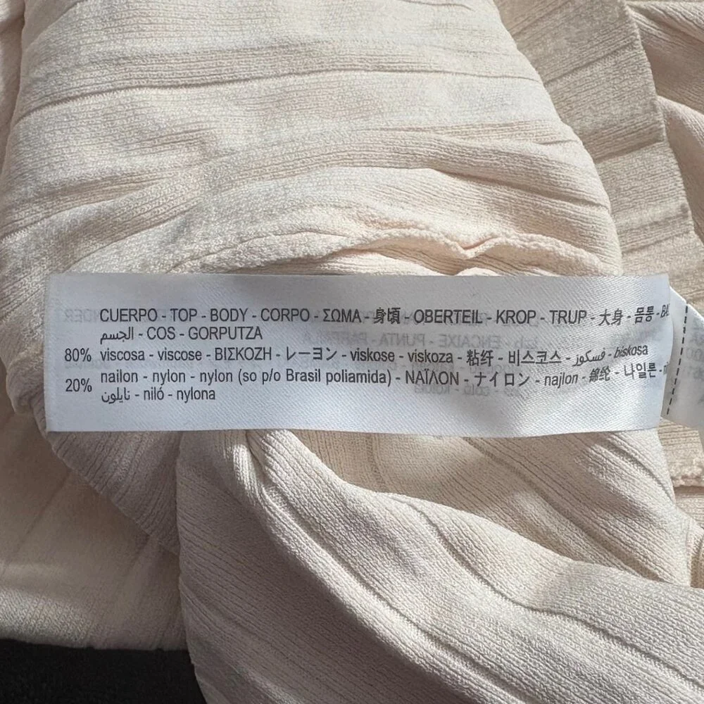 Zara Sleeveless Knit V-Neck Dress Off White Size Small - Picture 10 of 10